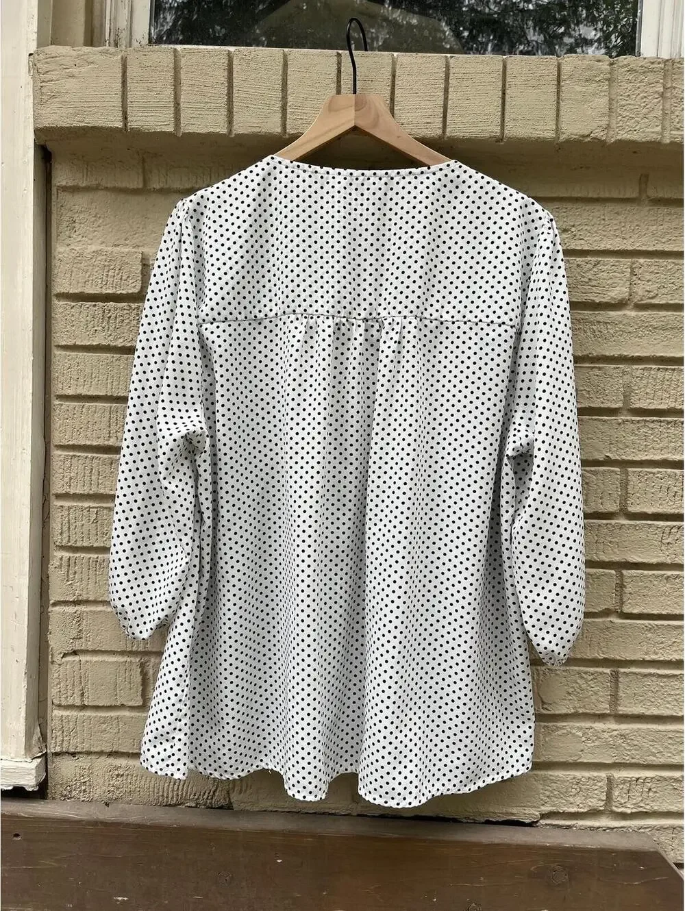 Boutique Savanna Jane 1X Embroidered Polka Dot Floral Blouse Rose Peony Boho - Picture 3 of 3